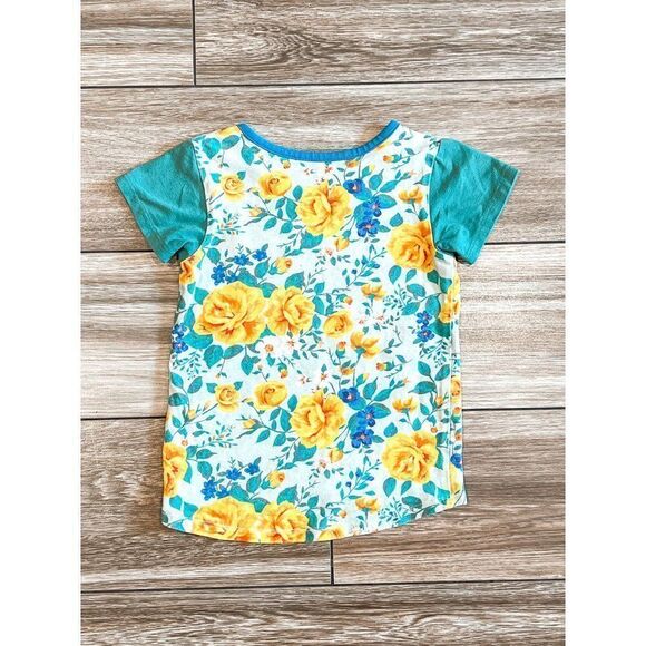 Rags to Raches Floral Short Sleeve Shirt with pocket, Size 18-24M - Picture 3 of 3